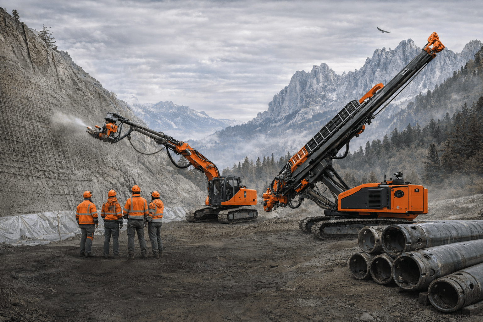 Vente et location d'équipements et de machines pour les travaux spéciaux et le génie civil.